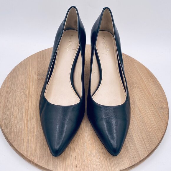 Cole Haan Heels Womens 8.5 Black Leather Classic Pumps Old Money - Picture 2 of 12